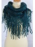 Echarpe Snood Grandes Franges Verte