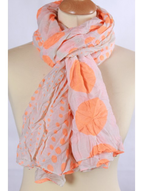 Chèche Pois Orange Fluo