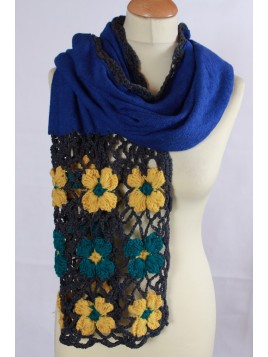 Echarpe Crochet bleue