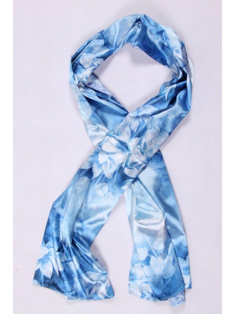 Foulard maille filet bleu turquoise