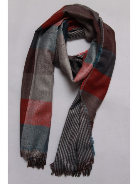 Chèche Grands Carreaux Beige